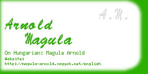 arnold magula business card